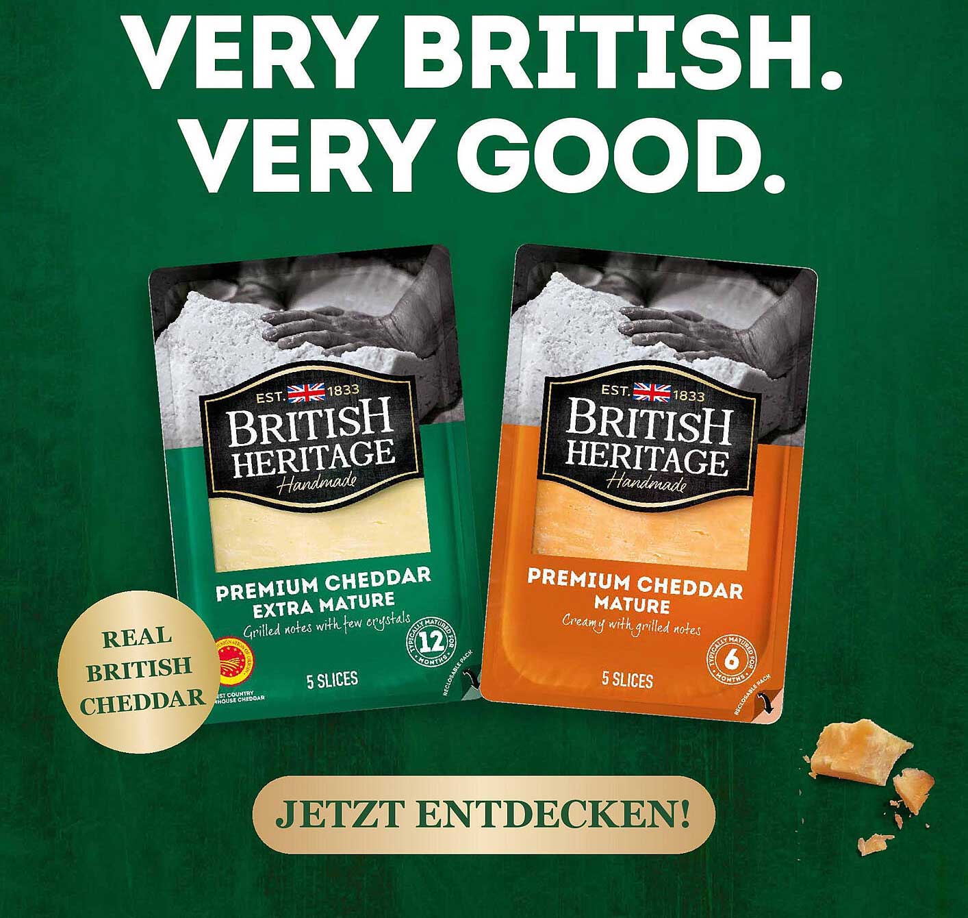 BRITISH HERITAGE Premium Cheddar Extra Mature  
BRITISH HERITAGE Premium Cheddar Mature