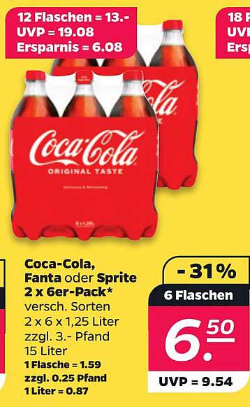 Coca-Cola, Fanta oder Sprite 2 x 6er-Pack*