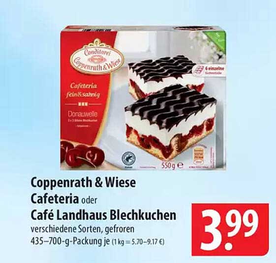 Coppenrath & Wiese Cafeteria oder Café Landhaus Blechkuchen