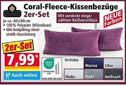 Coral-Fleece-Kissenbezüge 2er-Set