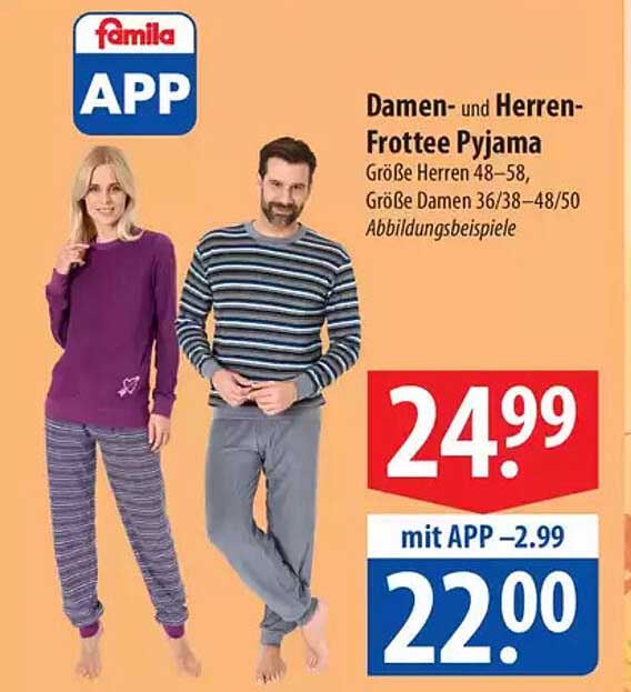 Damen- und Herren-Frottee Pyjama