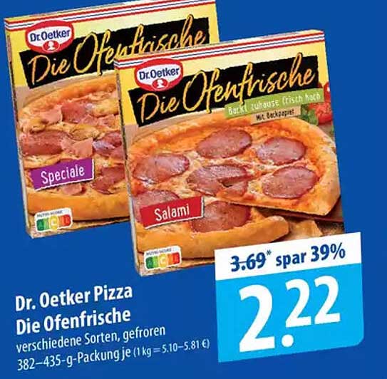 Dr. Oetker Pizza Die Ofenfrische