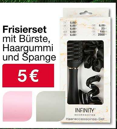 Frisier-set mit Bürste, Haargummi und Spange