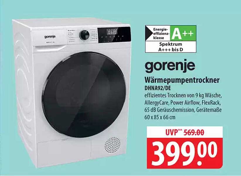 gorenje Wärmepumpentrockner DHNA92/DE