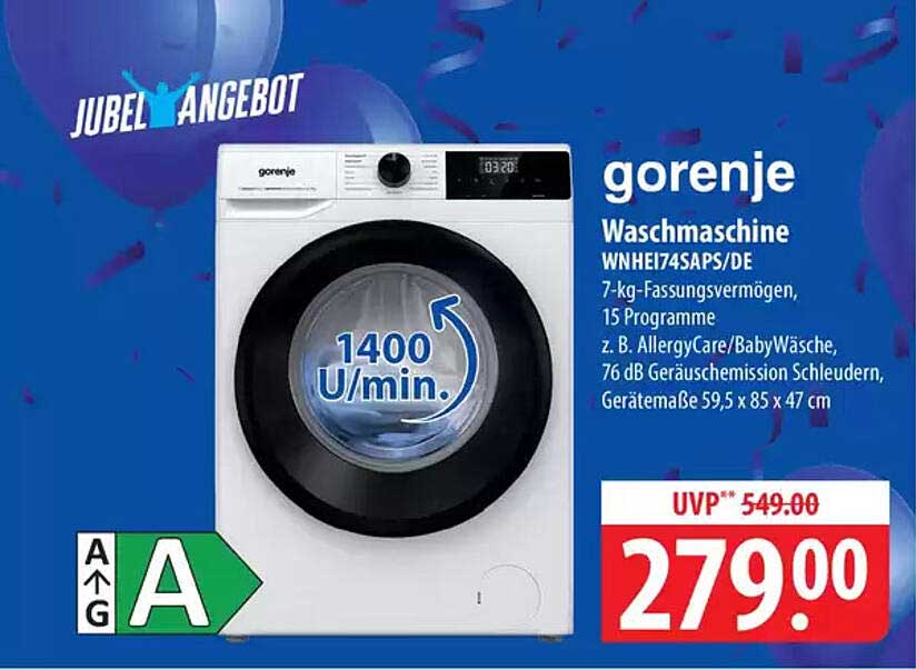 gorenje Waschmaschine WNHEI74SAPS/DE