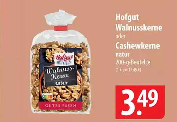 Hofgut Walnusskerne oder Cashewkerne natur