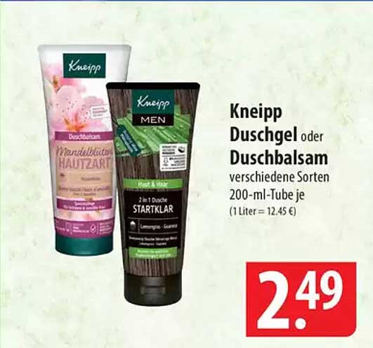 Kneipp Duschgel oder Duschbalsam