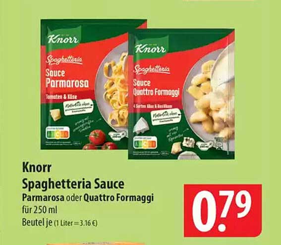 Knorr Spaghetteria Sauce Parmarosa oder Quattro Formaggi