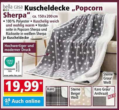 Kuscheldecke „Popcorn Sherpa“