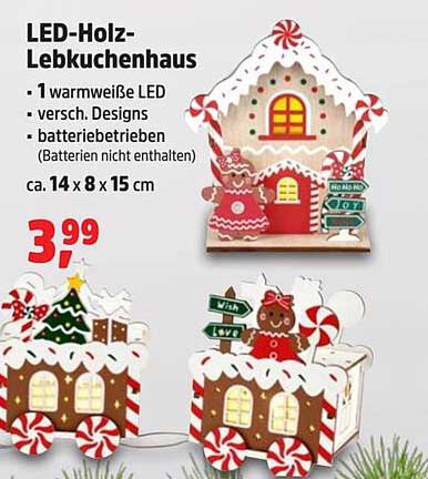 LED-Holz-Lebkuchenhaus