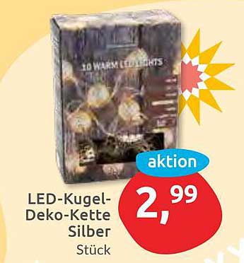 LED-Kugel-Deko-Kette Silber