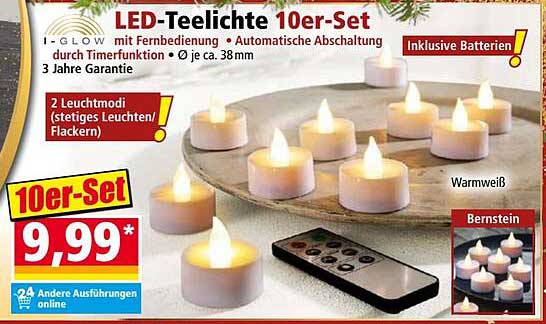 LED-Teelichte 10er-Set