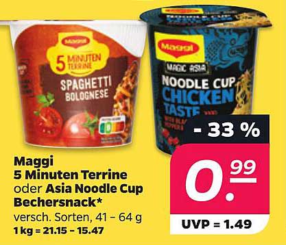 Maggi 5 Minuten Terrine oder Asia Noodle Cup Bechersnack*