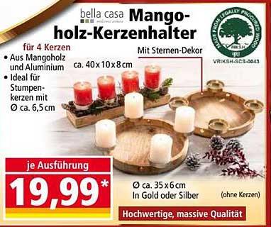 Mango-holz-Kerzenhalter