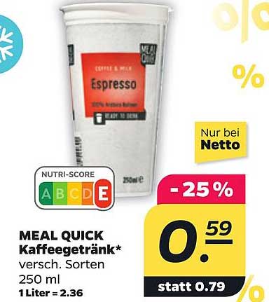 MEAL QUICK Kaffeegetränk*