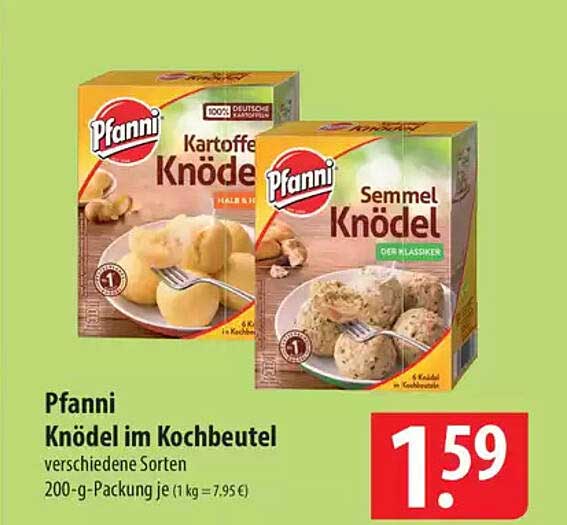 Pfanni Knödel im Kochbeutel