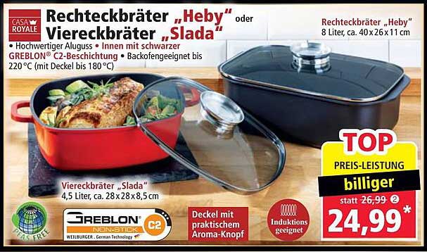 Rechteckbräter „Heby“ oder Viereckbräter „Slada“