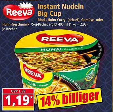 Reeva Instant Nudeln Big Cup