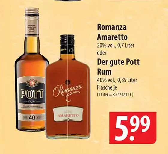 Romanza Amaretto  
Der gute Pott Rum