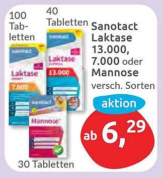 Sanotact Laktase 13.000, 7.000 oder Mannose