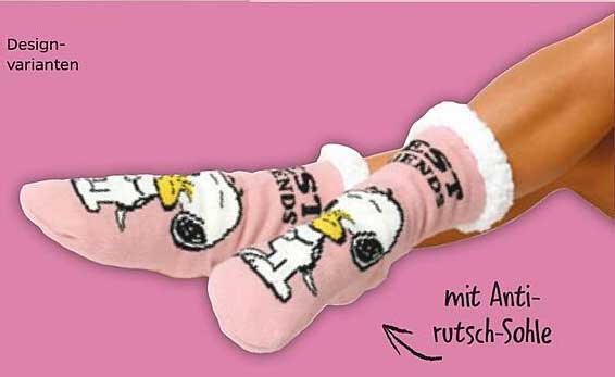 Snoopy Socken mit Anti-Rutsch-Sohle