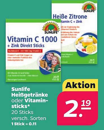 Sunlife Heißgetränke oder Vitamin-sticks*