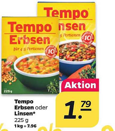 Tempo Erbsen oder Linsen*