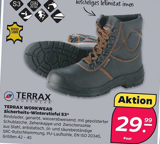 TERRAX WORKWEAR Sicherheits-Winterstiefel S3*