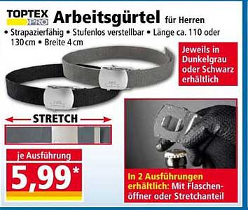 TOPTEX PRO Arbeitsgürtel für Herren