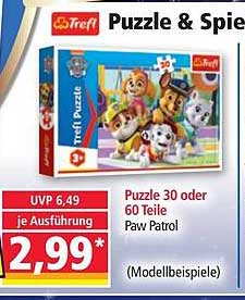 Trefl Puzzle & Spiel Puzzle 30 oder 60 Teile Paw Patrol