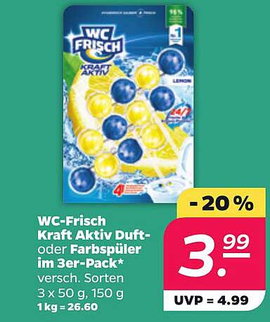 WC-Frisch Kraft Aktiv Duft- oder Farbspüler im 3er-Pack