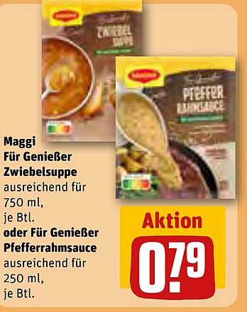 Maggi Für Genießer Zwiebelsuppe oder Für Genießer Pfefferrahmsauce