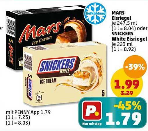 MARS Eisriegel oder SNICKERS White Eisriegel