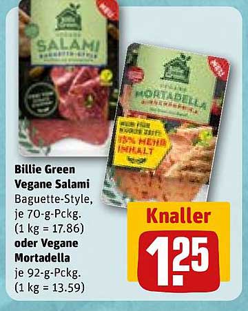 Billie Green Vegane Salami oder Vegane Mortadella