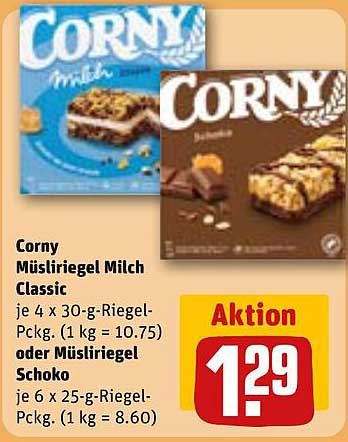 Corny Müsliriegel Milch Classic oder Müsliriegel Schoko