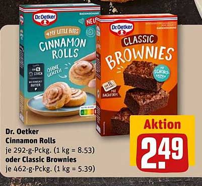 Dr. Oetker Cinnamon Rolls oder Classic Brownies