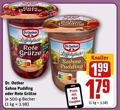 Dr. Oetker Sahne Pudding oder Rote Grütze