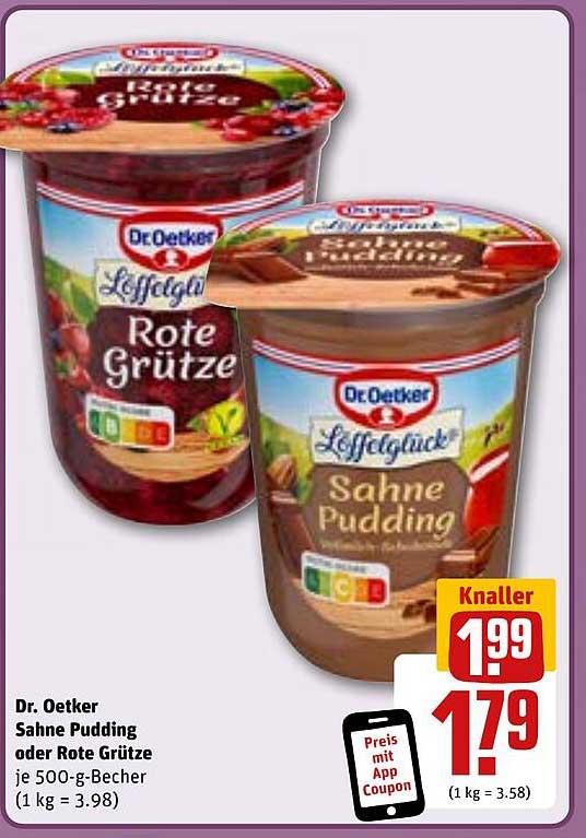 Dr. Oetker Sahne Pudding oder Rote Grütze