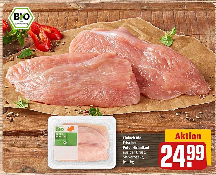 Einfach Bio Frisches Puten-Schnitzel