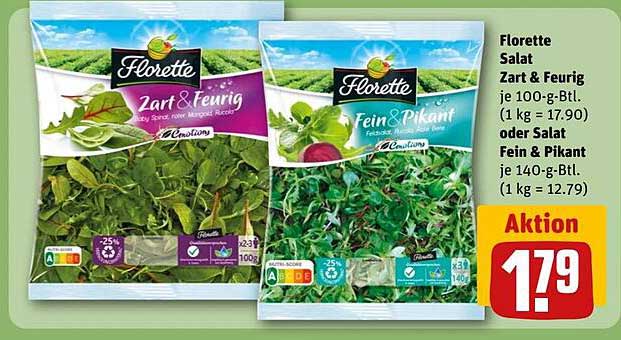 Florette Salat Zart & Feurig oder Salat Fein & Pikant