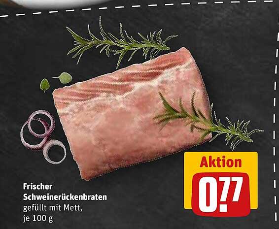 Frischer Schweinerückenbraten