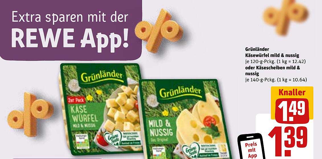 Grünländer Käsewürfel mild & nussig