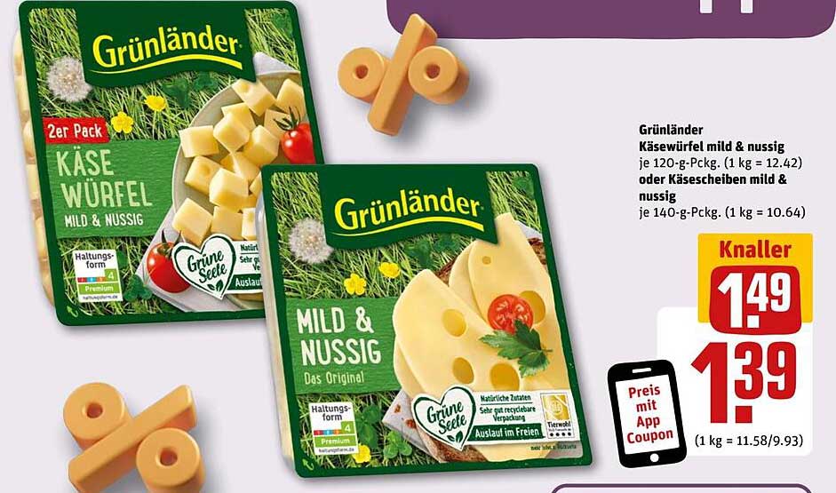 Grünländer Käsewürfel mild & nussig