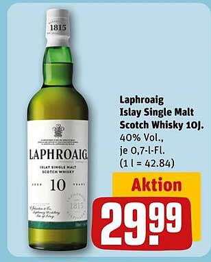 Laphroaig Islay Single Malt Scotch Whisky 10J.