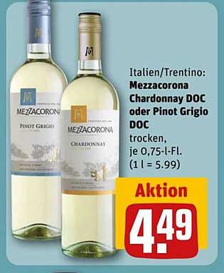 Mezzacorona Chardonnay DOC oder Pinot Grigio DOC