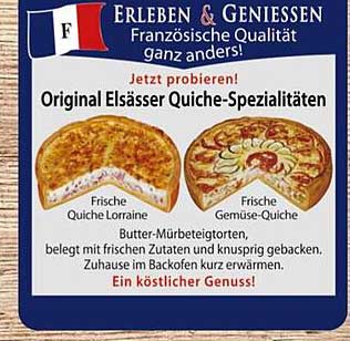 Original Elsässer Quiche-Spezialitäten