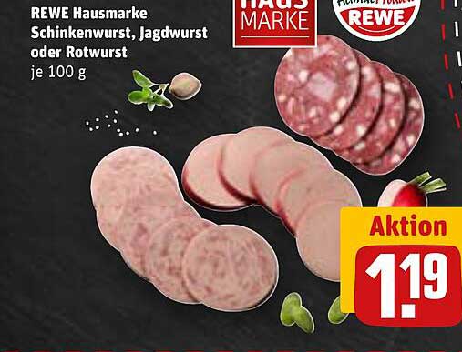 REWE Hausmarke Schinkenwurst, Jagdwurst oder Rotwurst