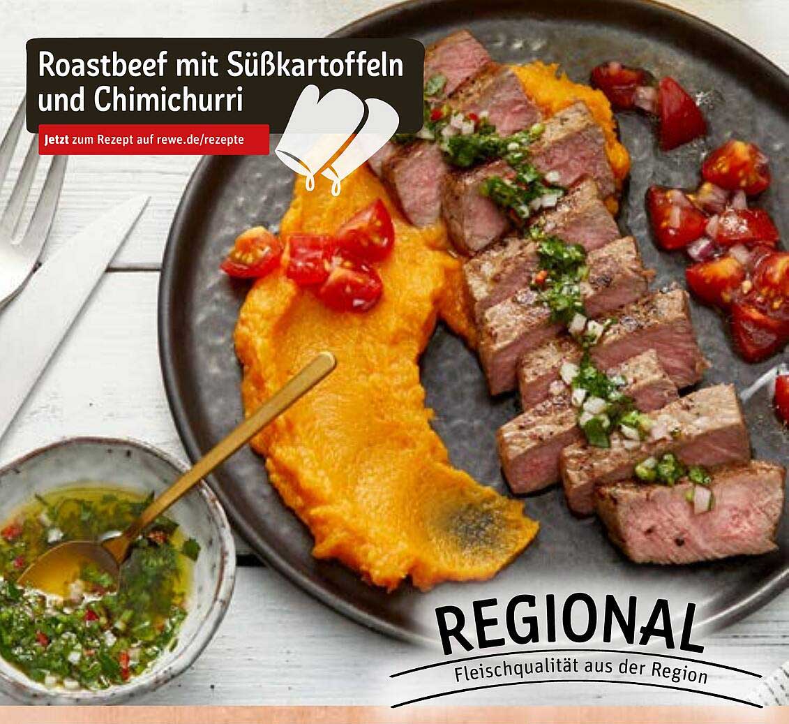 Roastbeef mit Süßkartoffeln und Chimichurri