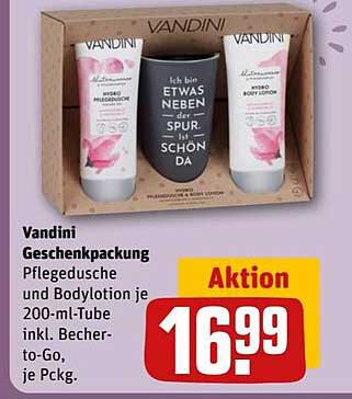 Vandini Geschenkpackung Pflegedusche und Bodylotion je 200-ml-Tube