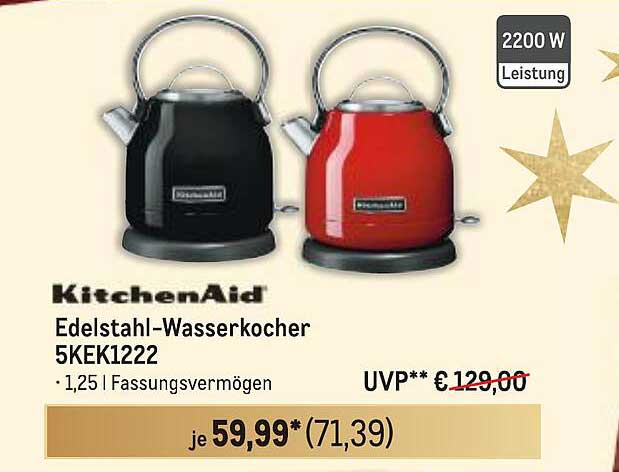 KitchenAid Edelstahl-Wasserkocher 5KEK1222